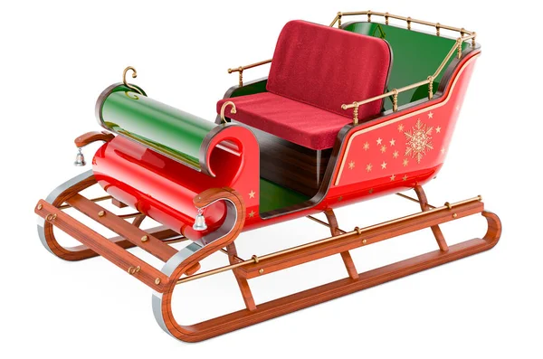 Christmas Santa Sleigh Rendering Isolated White Background — Stock Photo, Image