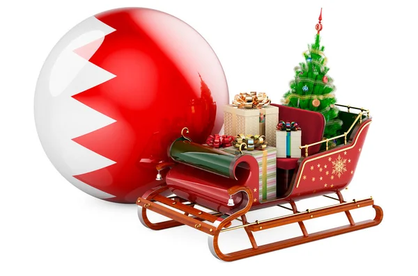 Julen Bahrain Konceptet Julen Santa Släde Full Presenter Med Bahrain — Stockfoto