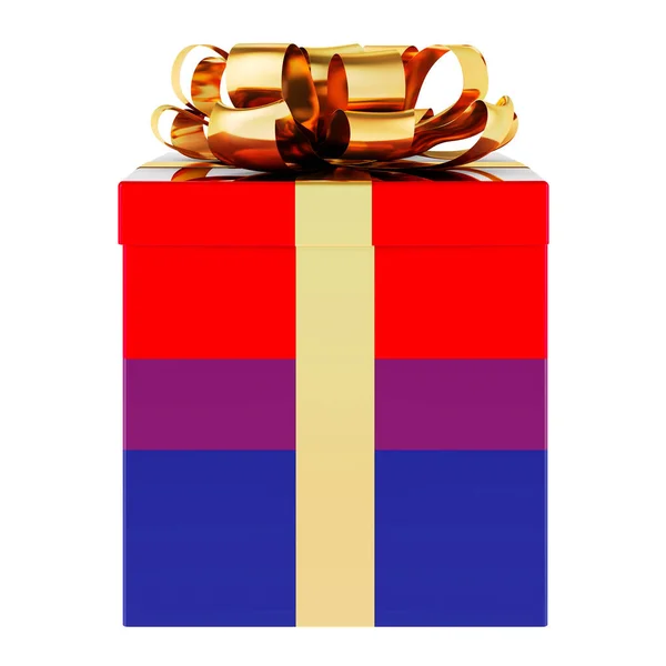 Caixa Presente Com Bandeira Bissexual Renderização Isolada Fundo Branco — Fotografia de Stock