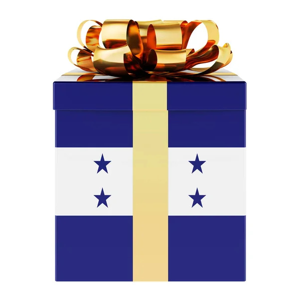 Confezione Regalo Con Bandiera Honduregna Vacanza Honduras Concetto Rendering Isolato — Foto Stock