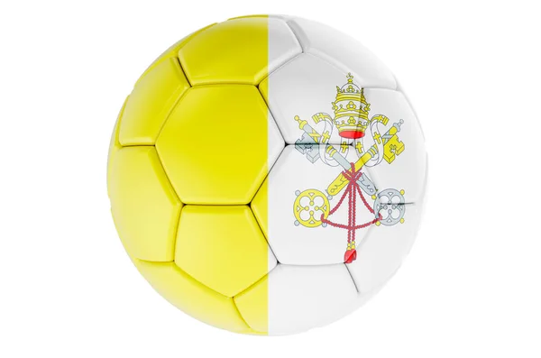 Fotboll Eller Fotboll Med Vatikanens Flagga Rendering Isolerad Vit Bakgrund — Stockfoto