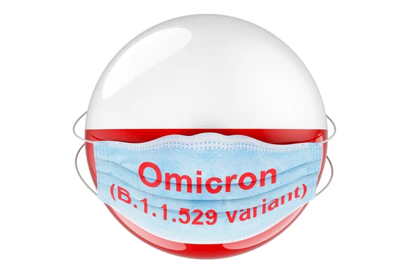 Omicron Coronavirus Variante 529 Polonia Concetto Bandiera Polacca Con Maschera — Foto Stock