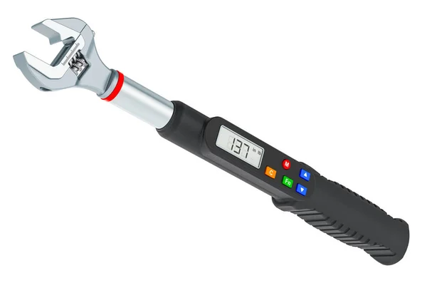 Drive Electronic Torque Wrench Απόδοση Απομονωμένη Λευκό Φόντο — Φωτογραφία Αρχείου