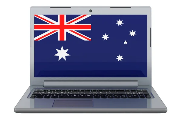 Australian Flag Laptop Screen Illustration Isolated White Background — Fotografia de Stock