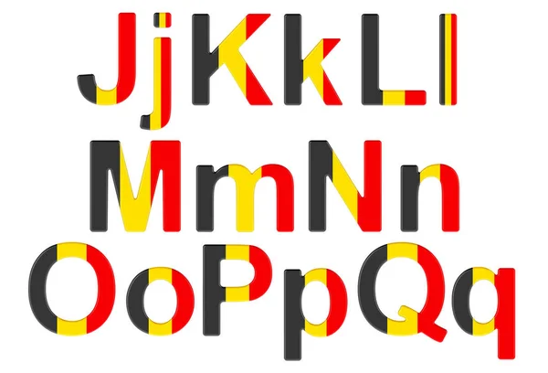Letters Belgian Flag Uppercase Lowercase Letters Rendering Isolated White Background — Fotografia de Stock