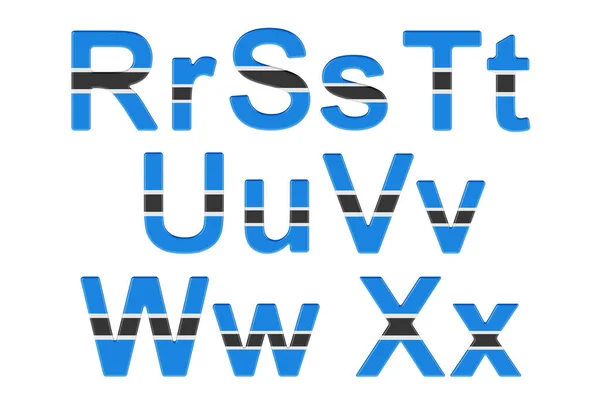 Letters Botswanian Flag Uppercase Lowercase Letters Rendering Isolated White Background — Stock fotografie