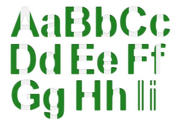 Letters Nigerian Flag Uppercase Lowercase Letters Rendering Isolated White Background — ストック写真