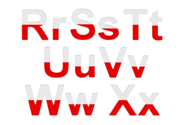 Letters Polish Flag Uppercase Lowercase Letters Rendering Isolated White Background — Stockfoto