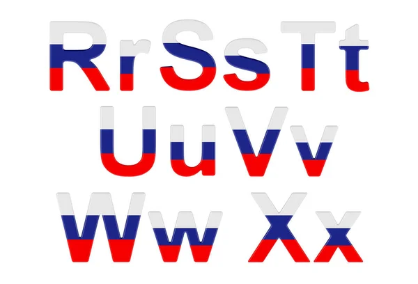 Letters Russian Flag Uppercase Lowercase Letters Rendering Isolated White Background — Stock fotografie