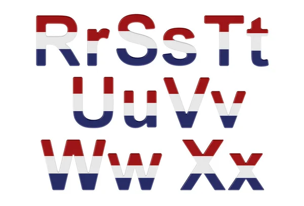 Letters Netherlands Flag Uppercase Lowercase Letters Rendering Isolated White Background — Stock fotografie