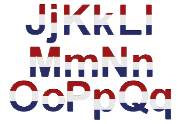 Letters Netherlands Flag Uppercase Lowercase Letters Rendering Isolated White Background — Stock fotografie