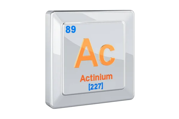 Actinium Chemical Element Sign Rendering Isolated White Background — Stock Photo, Image