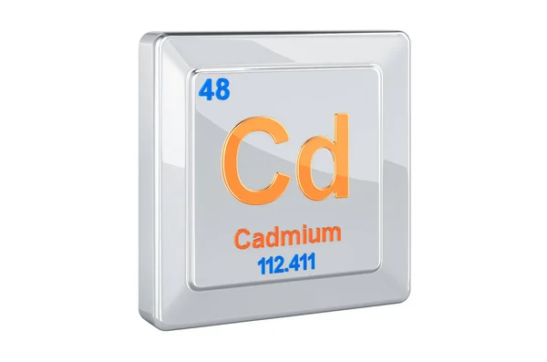 Cadmium Chemisches Element Zeichen Darstellung Isoliert Auf Weißem Hintergrund — Stockfoto