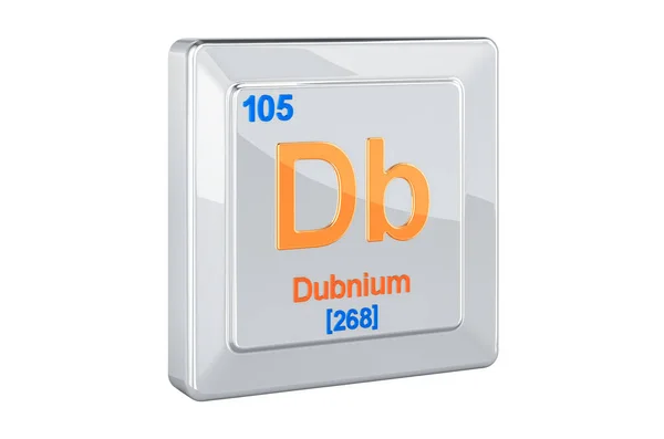 Dubnium Chemisches Elementzeichen Darstellung Isoliert Auf Weißem Hintergrund — Stockfoto