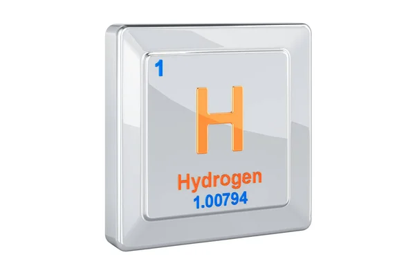 Wasserstoff Chemisches Elementzeichen Darstellung Isoliert Auf Weißem Hintergrund — Stockfoto