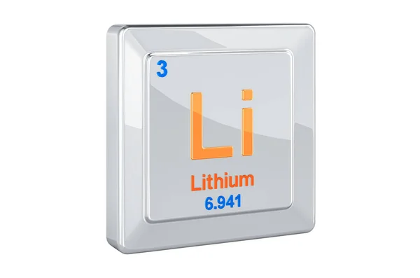 Lithium Signe Chimique Rendu Isolé Sur Fond Blanc — Photo