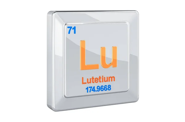 Lutetium Zeichen Für Chemische Elemente Darstellung Isoliert Auf Weißem Hintergrund — Stockfoto