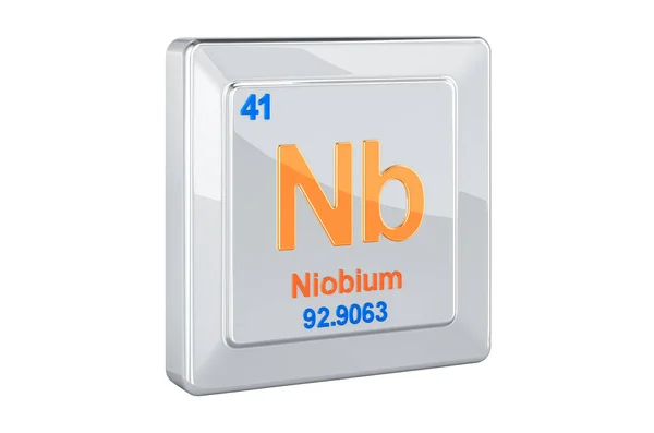 Niobium Signe Chimique Rendu Isolé Sur Fond Blanc — Photo