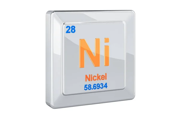 Νικέλιο Χημικό Στοιχείο Σύμβολο Rendering Που Απομονώνονται Λευκό Φόντο — Φωτογραφία Αρχείου