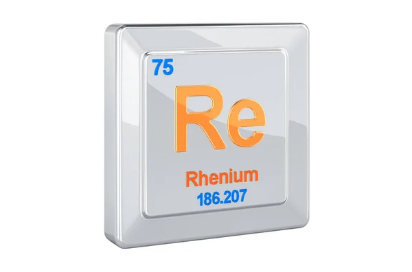 Ρηνίου Χημικό Στοιχείο Σύμβολο Rendering Που Απομονώνονται Λευκό Φόντο — Φωτογραφία Αρχείου