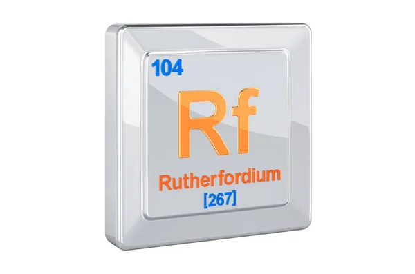 Rutherfordium Sinal Elemento Químico Renderização Isolada Fundo Branco — Fotografia de Stock