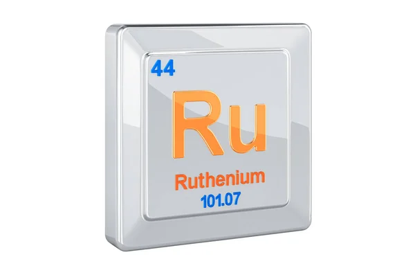 Ruthenium Sinal Elemento Químico Renderização Isolada Fundo Branco — Fotografia de Stock