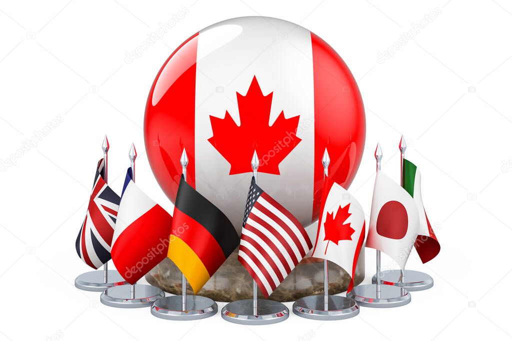 G7 meeting in Canada concept, 3D rendering isolated on white background