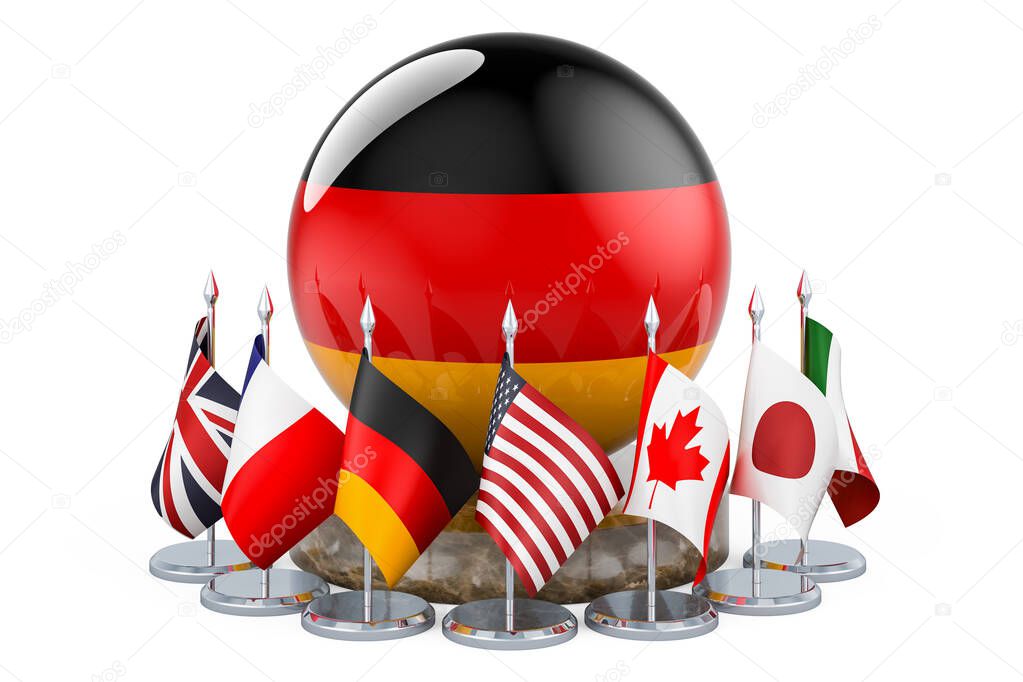 G7 meeting in Germany concept, 3D rendering isolated on white background