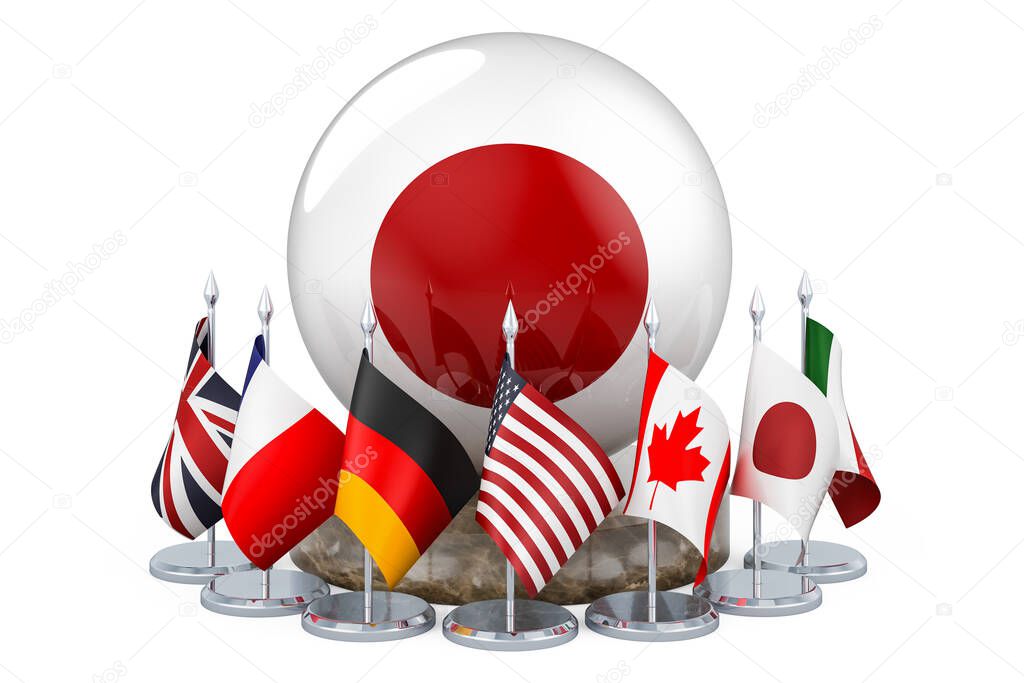 G7 meeting in Japan concept, 3D rendering isolated on white background