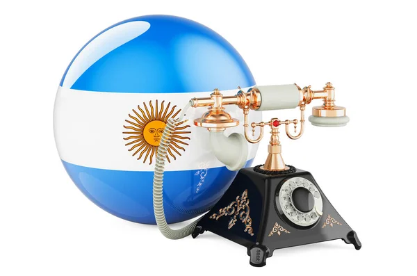 Telefon Med Argentinas Flagga Kommunikationstjänster Argentina Koncept Rendering Isolerad Vit — Stockfoto