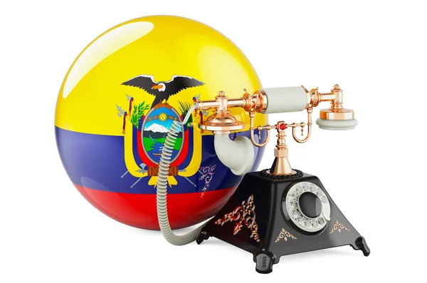 Τηλεφώνησε Στη Σημαία Του Εκουαδόρ Υπηρεσίες Επικοινωνίας Στο Εκουαδόρ Έννοια — Φωτογραφία Αρχείου