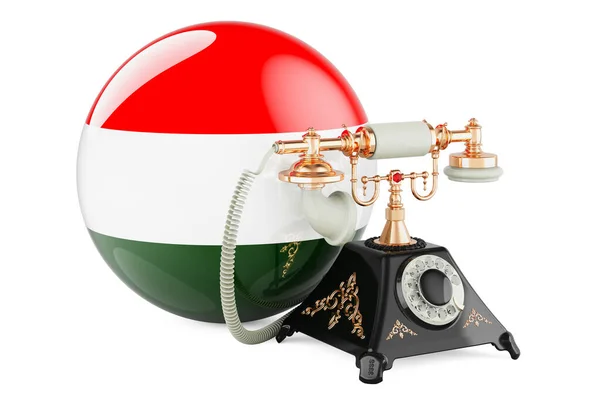 Telefoon Met Hongaarse Vlag Communicatiediensten Hongarije Concept Rendering Geïsoleerd Witte — Stockfoto