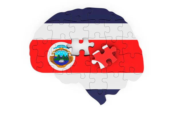 퍼즐에서 코스타의 그려졌습니다 과학적 연구와 코스타리카의 배경에 렌더링 — 스톡 사진