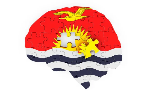 Kiribatian Flag Painted Brain Puzzles Scientific Research Education Kiribati Concept — Stok fotoğraf