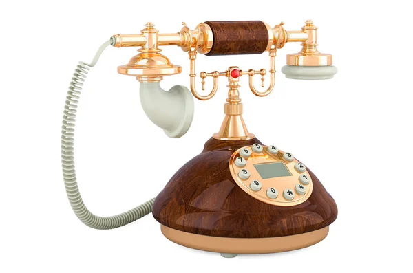 复古老式电话 3D渲染隔离在白色背衬 — 图库照片