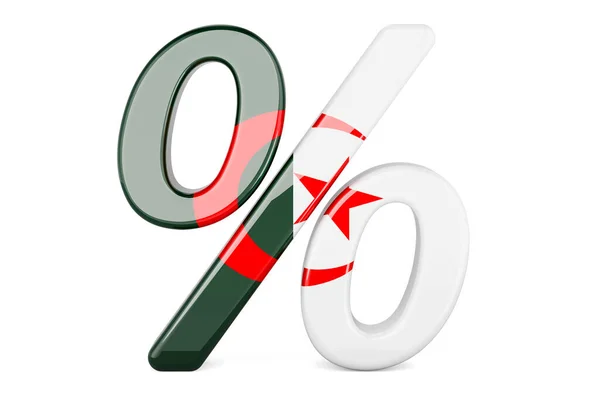 Porcentaje Con Bandera Argelina Representación Aislada Sobre Fondo Blanco —  Fotos de Stock