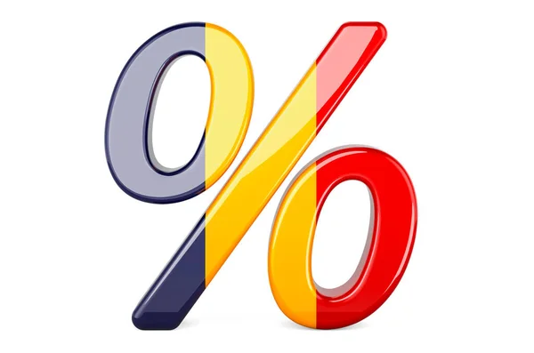 Porcentaje Con Bandera Rumana Representación Aislada Sobre Fondo Blanco —  Fotos de Stock