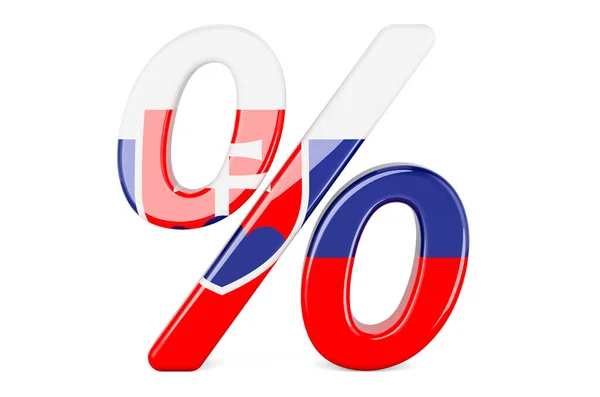 Porcentaje Con Bandera Eslovaca Representación Aislada Sobre Fondo Blanco —  Fotos de Stock
