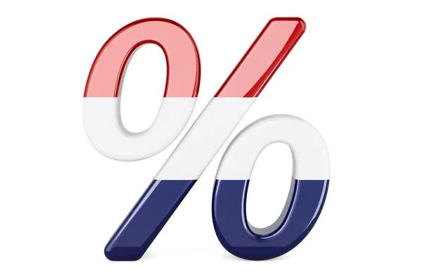 Porcentaje Con Bandera Los Países Bajos Representación Aislada Sobre Fondo — Foto de Stock