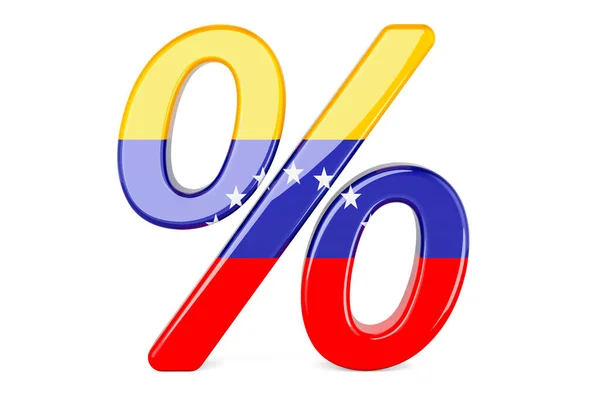 Percent Venezuelan Flag Rendering Isolated White Background — Stock Photo, Image