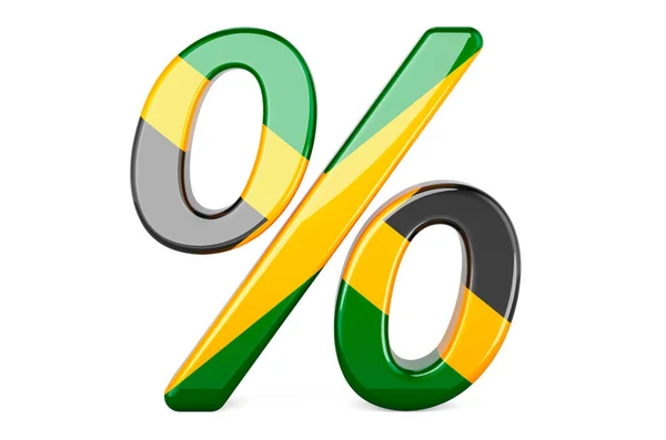 Percent Jamaican Flag Rendering Isolated White Background — Stock Photo, Image
