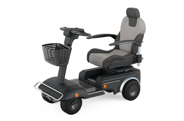 Mobilite motorlu scooter, beyaz arkaplanda 3 boyutlu görüntüleme