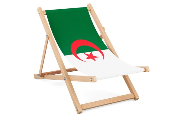 Sedia Sdraio Con Bandiera Algerina Algeria Vacanze Tour Pacchetti Viaggio — Foto Stock