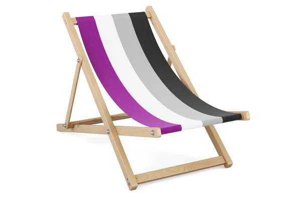 Deckchair Asexuality Flag Rendering Isolated White Background — Stockfoto