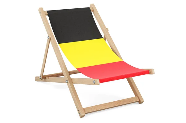 Belga Zászlós Nyugágy Belgium Nyaralás Túrák Utazási Csomagok Koncepció Renderelés — Stock Fotó