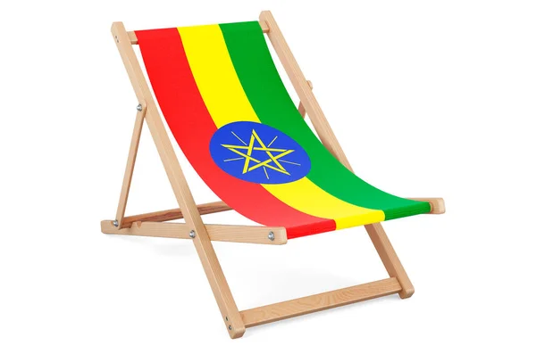 Καρέκλα Σημαία Αιθιοπίας Αιθιοπία Διακοπές Εκδρομές Ταξιδιωτικά Πακέτα Έννοια Απόδοση — Φωτογραφία Αρχείου