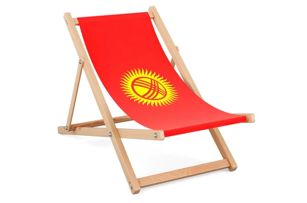 Кресло Кыргызским Флагом Отдых Кыргызстане Туры Туристические Пакеты Концепция Рендеринг — стоковое фото