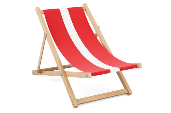 Deckchair Latvian Flag Latvia Vacation Tours Travel Packages Concept Rendering — Stock Photo, Image