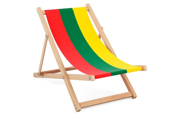 Deckchair Lithuanian Flag Lithuania Vacation Tours Travel Packages Concept Rendering — Stock Photo, Image