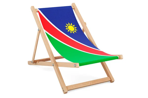 Cadeira Praia Com Bandeira Namíbia Namíbia Férias Passeios Pacotes Viagem — Fotografia de Stock